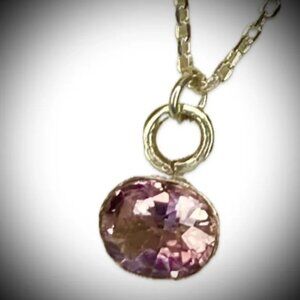 Tourmaline Lariat Solitaire Sterling Silver Pendantl Venezia Chain .925 Necklace